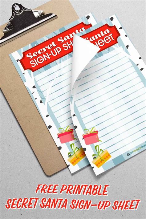 Printable Secret Santa Sign Up Sheet Free Printables Online Secret
