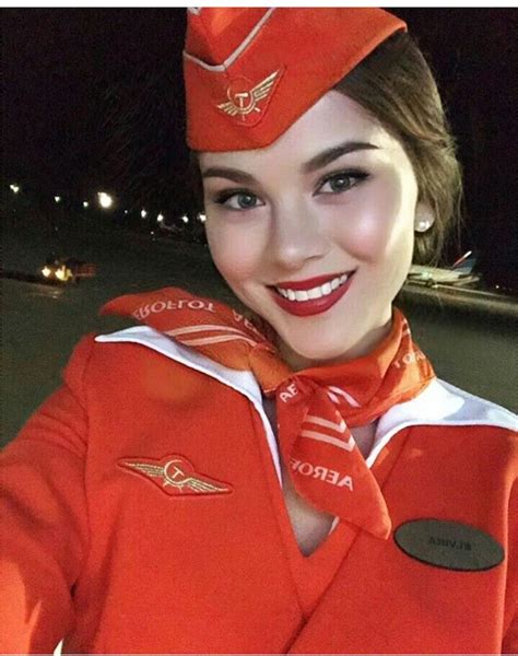 Russian Airline Flight Attendant Fashion Sexy Stewardess Flight