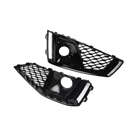 1 Pair Car Front Bumper Fog Light Lamp Grill Grille Honeycomb For Audi