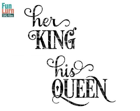 Her King Svg His Queen Svg Version 2 Svg Design Digital Etsy Australia