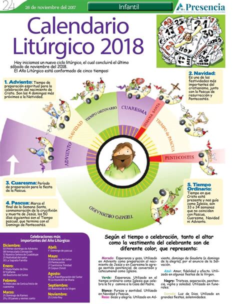 Calendario Litúrgico 2018 Calendario Litúrgico Calendario Liturgico