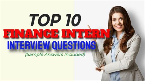 Top 10 Finance Internship Interview Questions Youtube