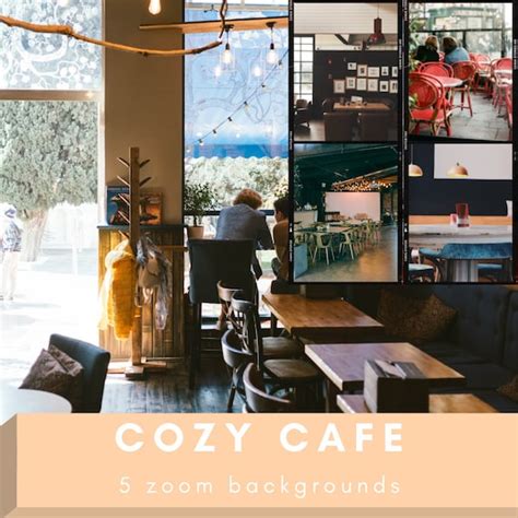 Cozy Cafe Zoom Background Instant Download 5 Pack Zoom Etsy