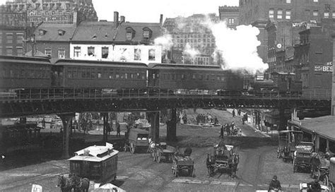 New York City Elevated Train Early 1900s City History And Vintage
