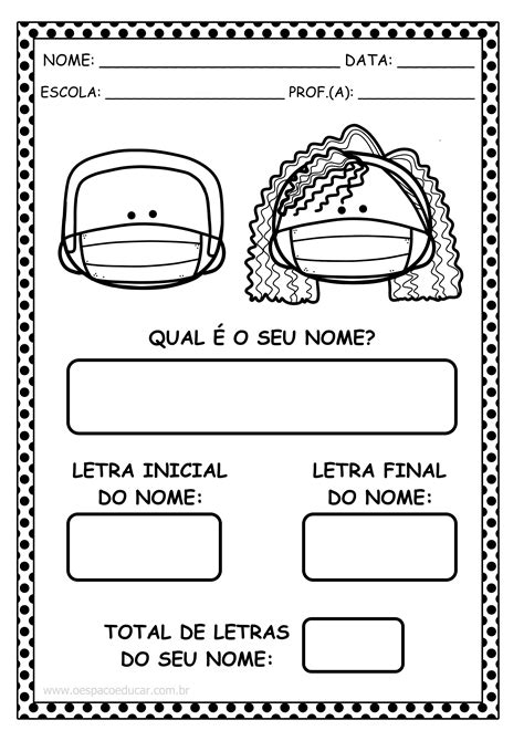 Identidade Para Imprimir Educação Infantil EDUKITA