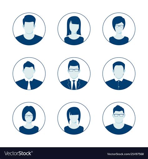 Default Avatar Profile Icon Set Man And Woman Vector Image