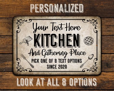 Personalized Rustic Kitchen Metal Sign 12 X 18 Farmhouse Kitchen Signs