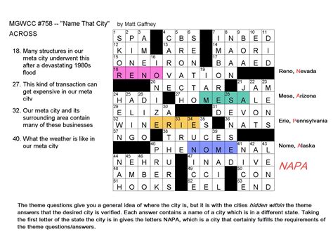 Weekly Crossword Contest Matt Gaffneys Weekly Crossword Contest