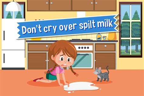 Premium Vector English Idiom With Picture Description For Dont Cry