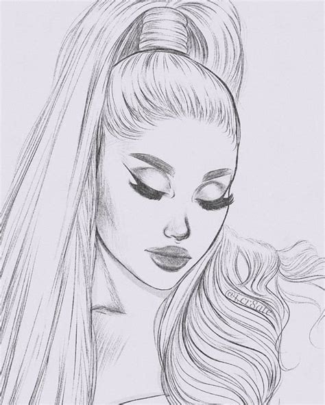 Pin By Stevie Lynn Barlow On Ariana Grande ♡ Girl Drawing Sketches