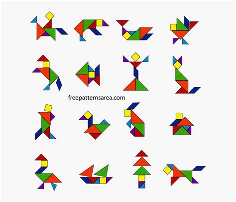 Hexagon Clipart Tangram Tangram Shapes Hd Png Download Transparent