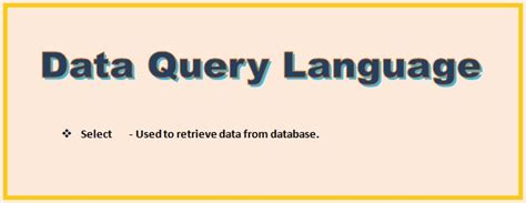 Dql Command Data Query Language Sql Command