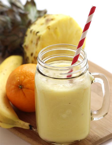 Pineapple Smoothie Recipe With Yogurt Banana And Orange Juice