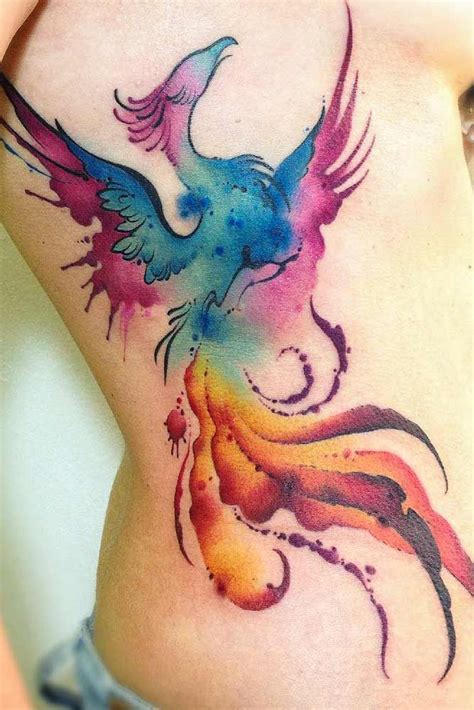 30 Amazing Phoenix Tattoo Ideas With Greater Meaning Watercolor