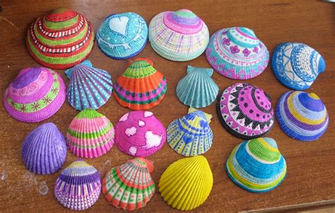 Shells I Painted This Weekend For A Springtime Basket Patricia Huff