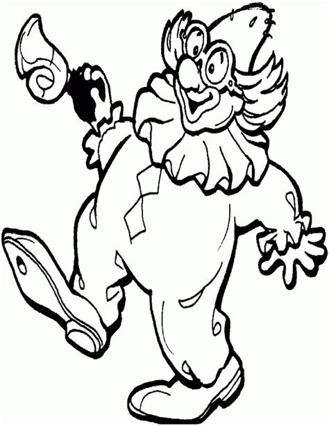 Clown sitting in a funny old car coloring page. Circus Clown Coloring Pages - Coloring Home