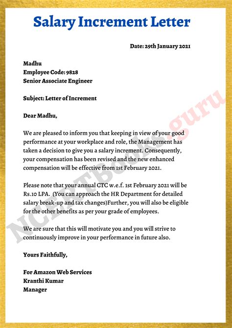 Request Letter For Staff Salary Increment My Bios