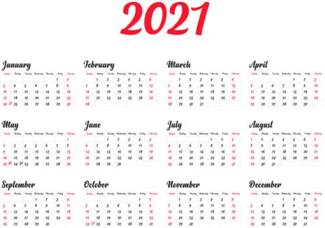 Календарь 2021 года Png