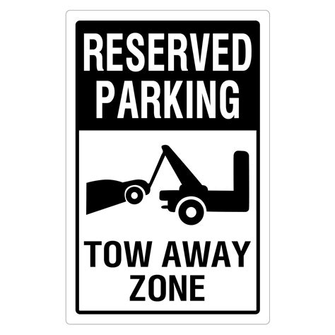 Buy Aluminum Warning Metal Sign Reserved Parking Tow Away Zone Traffic