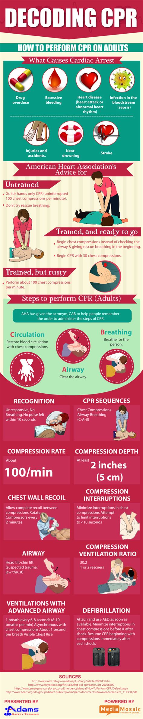 How To Perform Cpr On Adults Infographic