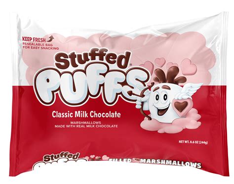 Stuffed Puffs Valentine S Day Classic Milk Chocolate Heart Shaped Filled Marshmallows 8 6 Oz