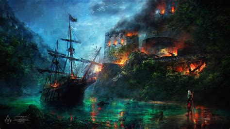 Assassins Creed Digital Art Boat Assassins Creed Black Flag Ship