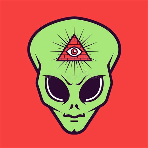 Design Do Vetor De Silhueta De Cabeça Alienígena Ilustração Do Vetor