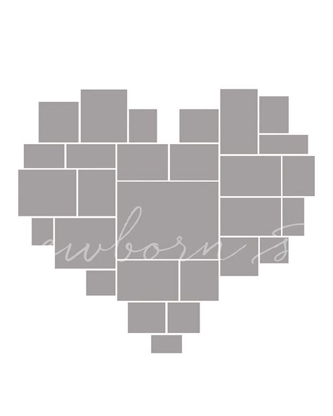 Heart Collage Template Photoshop 28 Photos Mothers Love Etsy Artofit