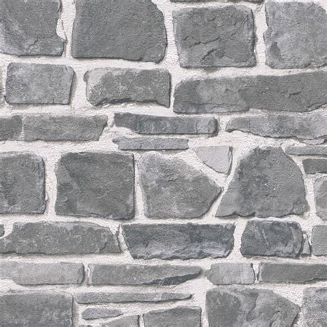 Papel Pintado Imitación Piedra Gris Pdd521265620 Grey Stone Wall