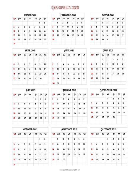 2021 Printable Calendar Portrait Free Printable Calendar