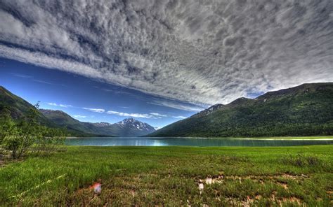 Photos Alaska Usa Eklutna Lake Hdr Nature Mountains Sky Landscape