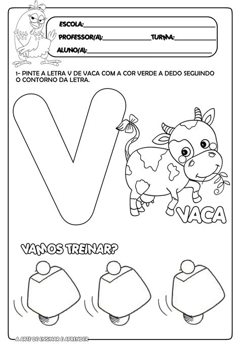 Atividade Letra V Cursiva