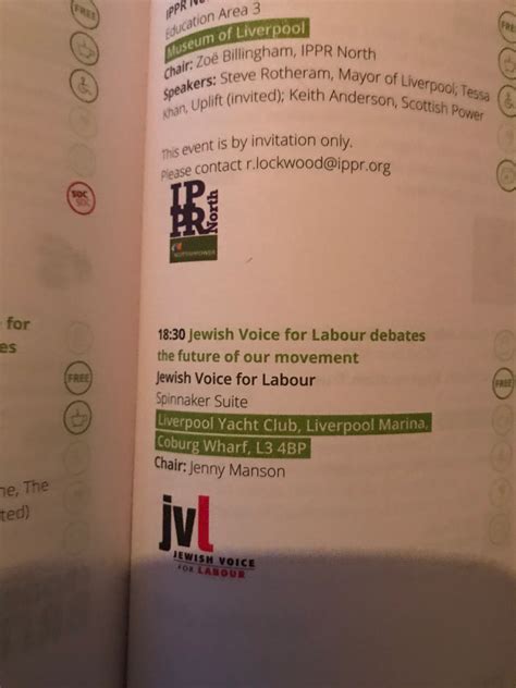 Lee Harpin On Twitter Jvl Hosting Their Fringe Event At Labour Party Conference On The Monday