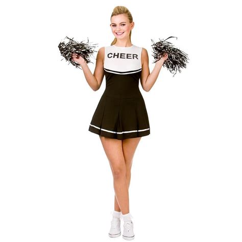 Cheerleader Black And White Sport Costume Woman Fancy Dress Fantasias