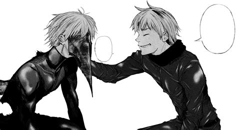 Later when they actually met in the final season, kaneki asked hide to show his face and this was it Hideyoshi Nagachika - Tokyo Ghoul Wiki