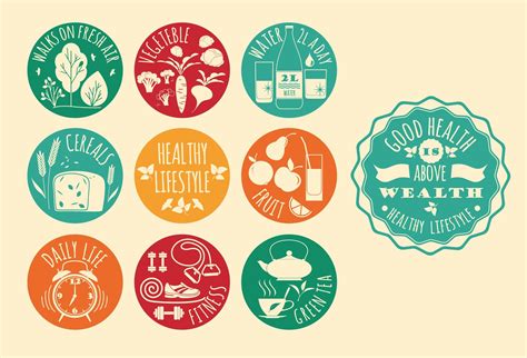 Healthy Lifestyle Icons Set 287492 Vector Art At Vecteezy