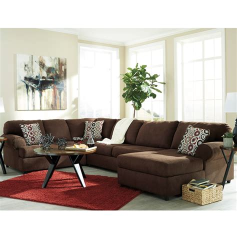 Signature Design By Ashley Jayceon 3 Piece Laf Sofa Sectional In Java