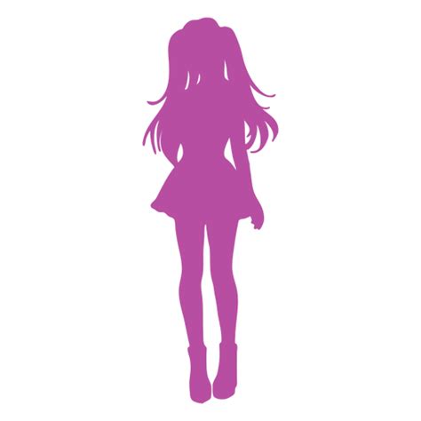 Chica Anime Linda Silueta Descargar Png Svg Transparente