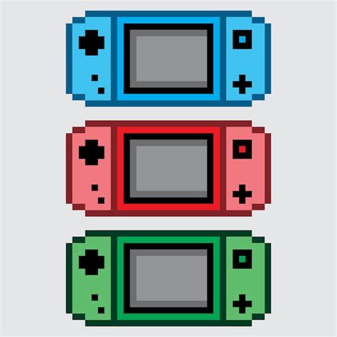 Premium Vector Pixel Art Colorful Portable Game Console