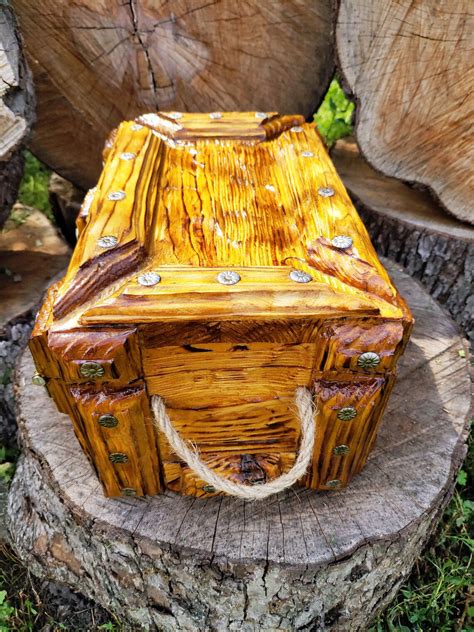 Wooden Pirate Chest Large Treasure Chest Rustic Chest With Etsy