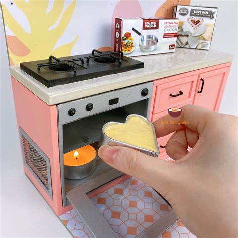 Mini 2in1 Real Baking And Cooking Kitchen Set Miniature Cooking Shop