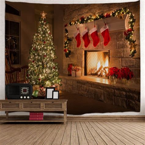 Photo Gallery Wall Decor Christmas Fireplace Tree