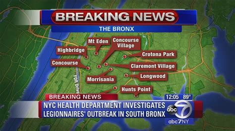 Legionnaires Disease Outbreak Reported In South Bronx Abc7 Chicago