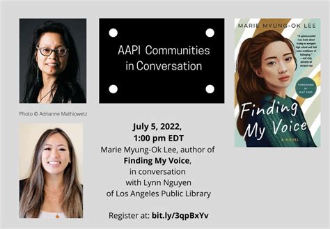 Register Today For Aapi Communities In Conversation 7 Featuring Marie Myung Ok Lee Author Of