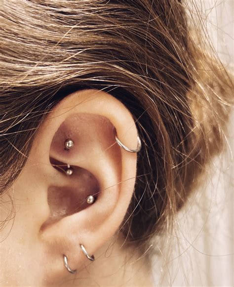 Fresh Rook Conch W Healed Lobes Helix Ear Piercings Chart Ear