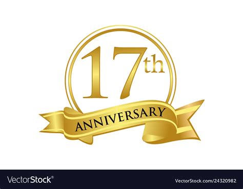 17th Anniversary Celebration Logo Royalty Free Vector Image