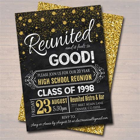 Maybe you would like to learn more about one of these? Editable Class Reunion Invitation Template - Any Year ...