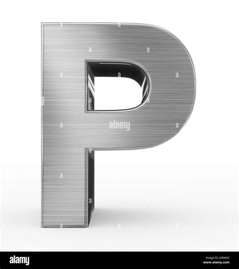 Letter P 3d Metal Isolated On White 3d Rendering Stock Photo Alamy