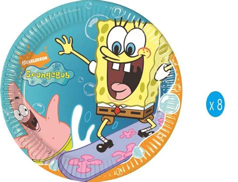 Disney Spongebob Paper Plates Medium 20cm 8ct Unisex Price From Souq