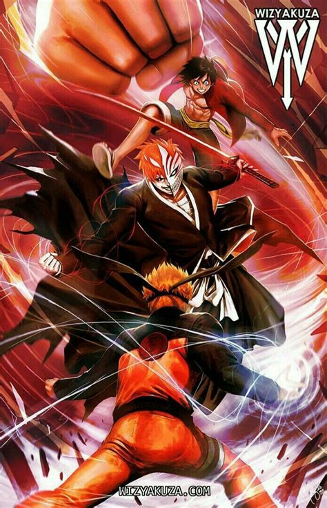 Naruto Vs Ichigo Vs Luffy Anime Anime Artwork Bleach Anime Ichigo